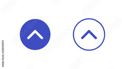 Blue Upward Arrow Navigation Buttons for Scroll to Top Website Interface Elements