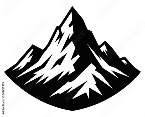 Majestic mountain peak vector icon representing outdoor adventure and natural landscape beauty