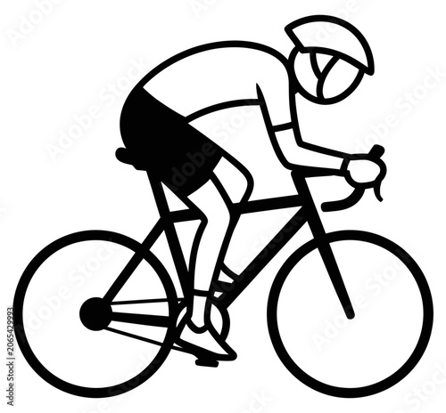 Cyclist riding a road bike vector representing sports and active healthy lifestyle