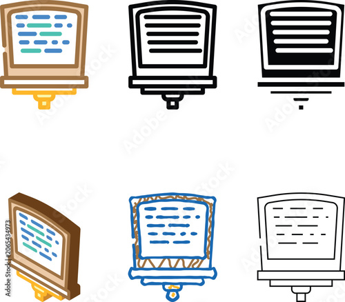 Obraz na płótnie teleprompter news modern media color icon vector