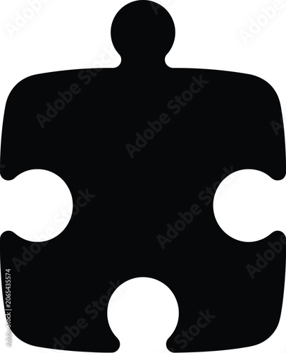 Black silhouette puzzle piece icon