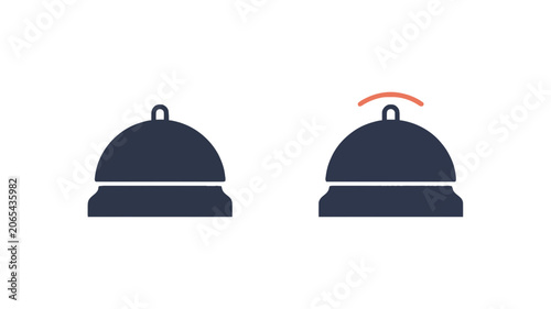 Hotel Service Bell Icons for Hospitality and Concierge Service