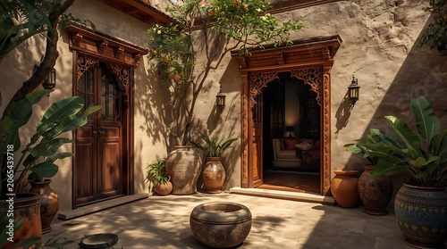 Authentic Swahili Courtyard Showcasing Timeless Coastal Elegance