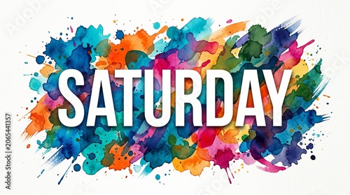 Colorful Saturday Watercolor Splash Background