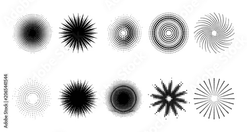 Collection of Abstract Radial Patterns and Geometric Shapes
