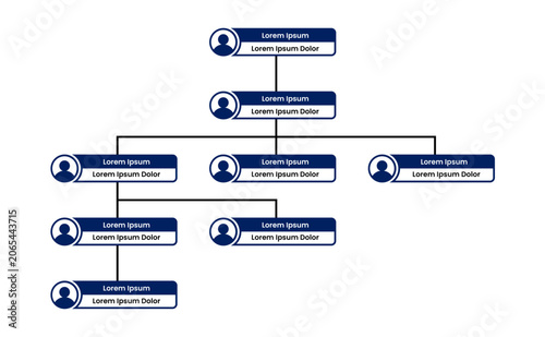 Business organizational chart hierarchy diagram template with user profile icons team leader human resources business