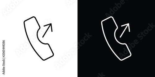 Cuadro en lienzo Call outgoing icon logo design in editable line strokes