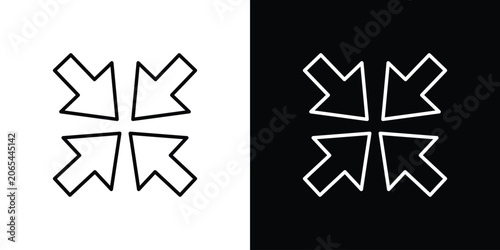 Bild auf Leinwand Expand icon logo design in editable line strokes