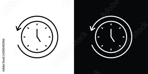 Photos Past time icon logo design in editable line strokes