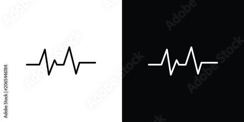Canvas-taulu Pulse icon logo design in editable line strokes