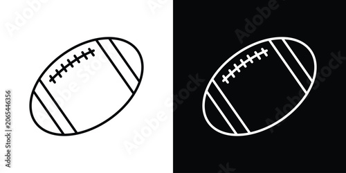Foto Rugby icon logo design in editable line strokes