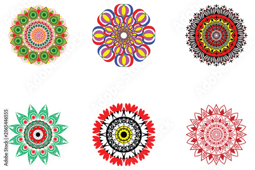 Set of mandala decorative and ornamental design,