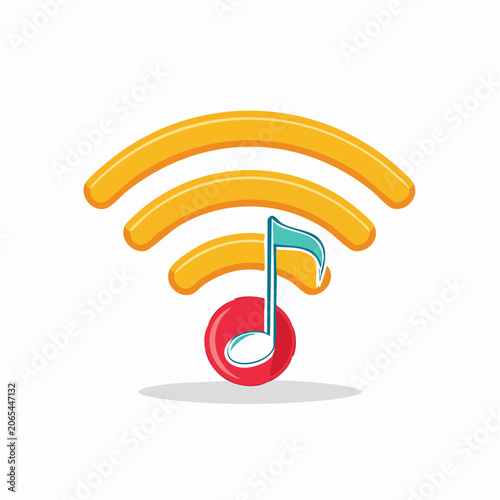 Wifi Symbol with Music Note