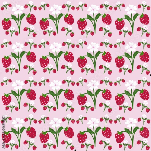 seamless pattern with strawberries