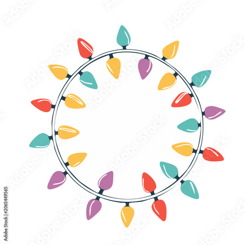 Colorful geometric shapes in circular pattern