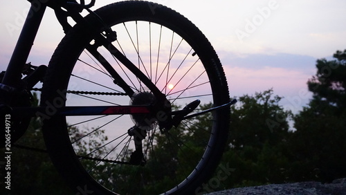 Canvas Print silhouette of a bicycle