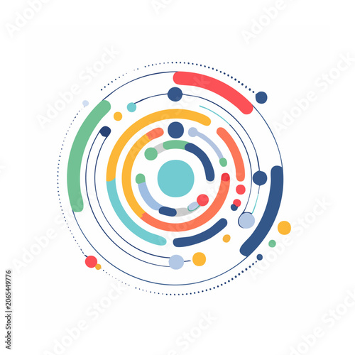 Flat design target with arrows and concentric circles
