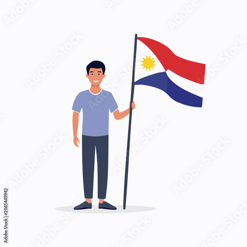 Man Holding Philippine Flag