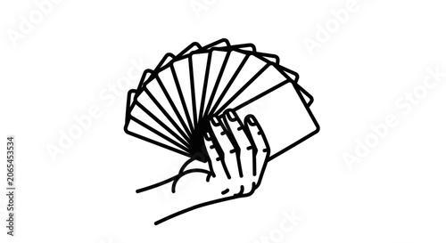 Man holding playing cards in hand, poker gambling concept