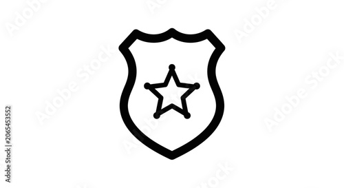Silver police officer badge emblem of authority
