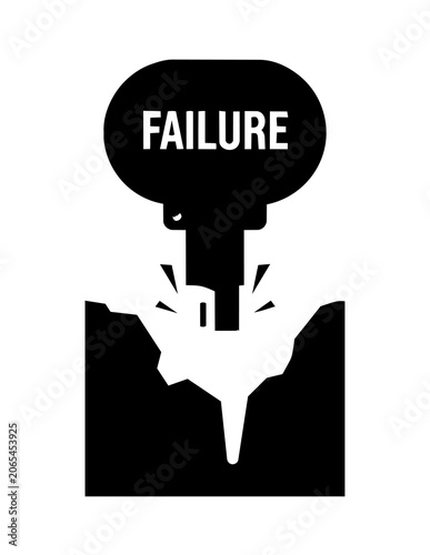 Fotografie Black failure key breaking apart.