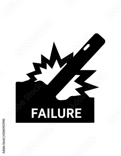 Photos Black failure sign with axe.