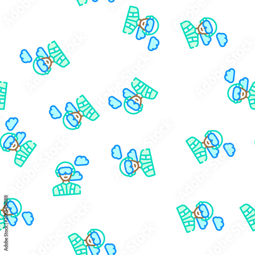 Canvastavla paratrooper worker vector seamless pattern paratrooper worker sign illustration