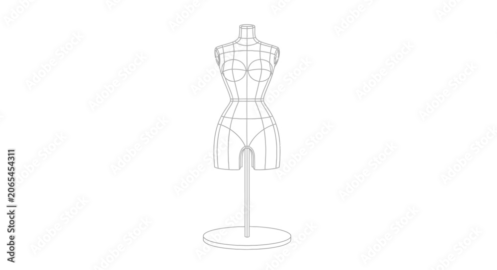 Fototapeta premium Classic Tailor Dress Form Mannequin in Fashion Design Studio
