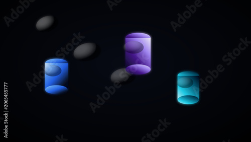 pills on black background