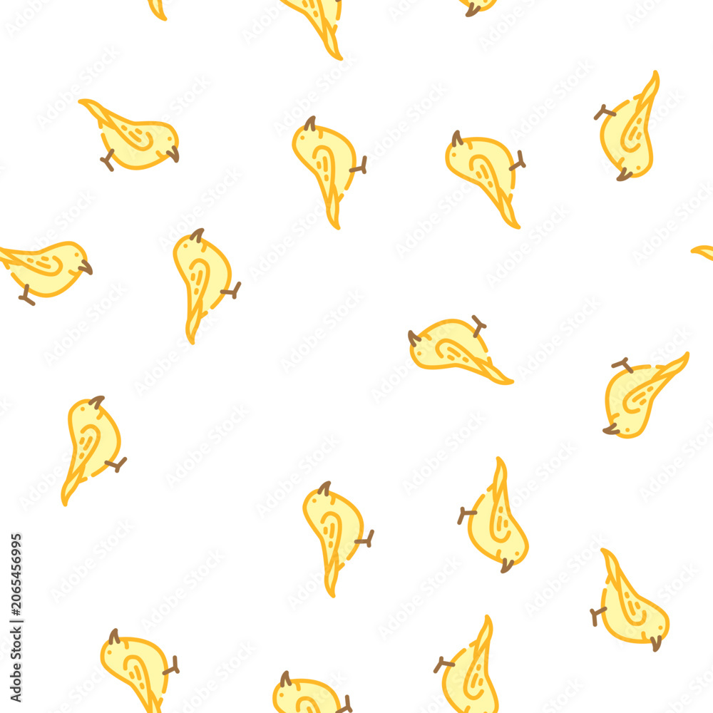 Obraz premium wren bird vector seamless pattern wren bird sign illustration