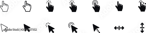 Foto Mouse cursor pointer and clicking hands
