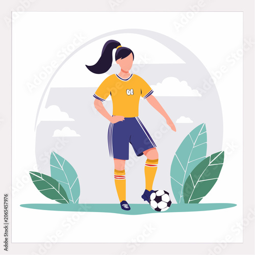 Woman Soccer Player with Ball