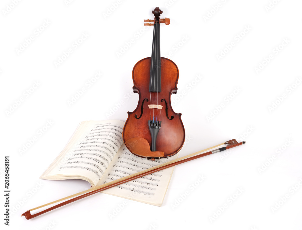 Naklejka premium violin on white background
