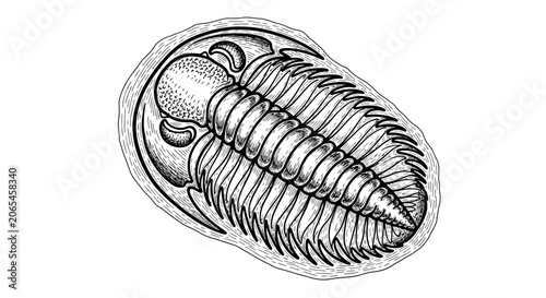 Ancient Trilobite Fossil Embedded in Natural Stone Rock
