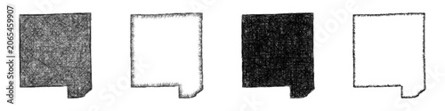 Monochrome sketch Dupage County (Illinois) outline map design set
