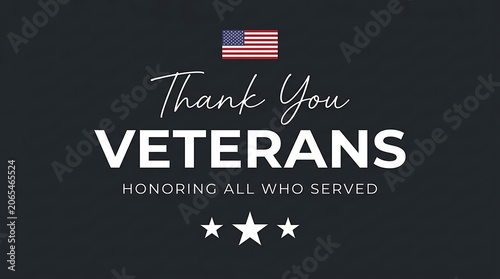 Thank you veterans honoring all who served graphic with american flag