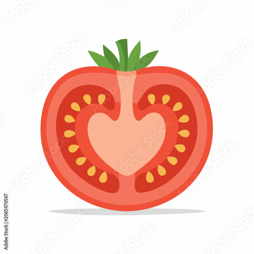 Illustration of a Sliced Tomato