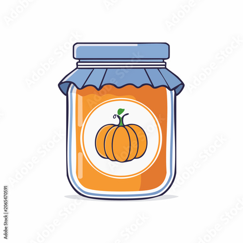 Jar of Pumpkin Jam with Pumpkin Illustration