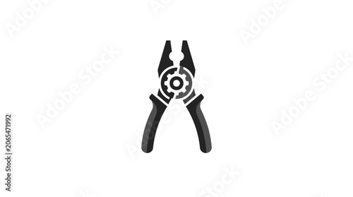 Fotografija Black and silver locking pliers tool.