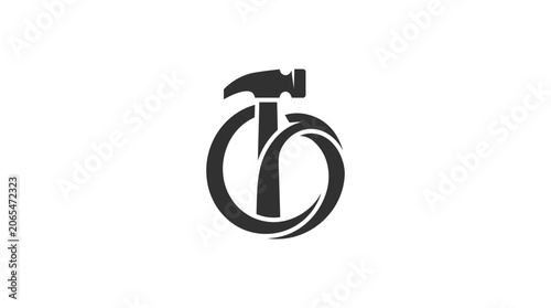 Photography Black and white hammer logo symbol.