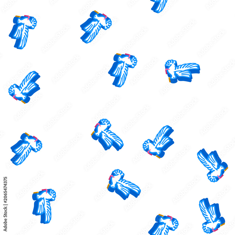 Obraz premium flying dove isometric seamless pattern. flying dove sign illustration