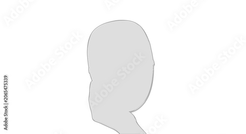 Cuadro en lienzo Side view silhouette of a person's head on a transparent background