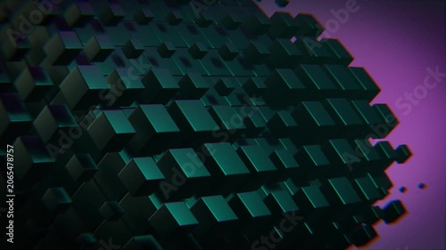 Abstract Geometric Shapes Flowing Seamlessly Animated 4K Loop Background Motion Graphic with Blue and Green Gradients