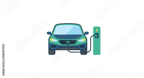 Electric car charging station modern vehicle power supply.