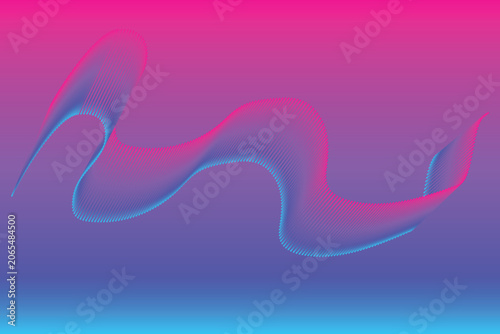 Abstract Wave Line Background with Gradient Pink and Blue Colors