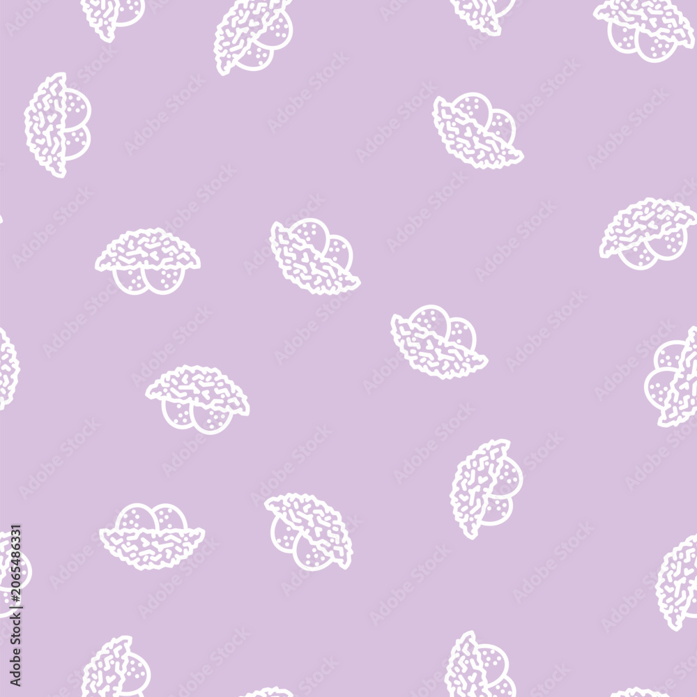 Obraz premium nest with bird eggs line seamless pattern nest with bird eggs thin line illustration
