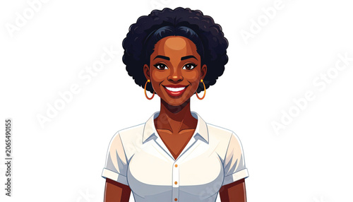 Smiling African American Woman Portrait.