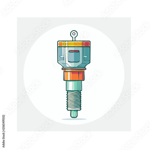Flat design water dispenser with bottle and cup