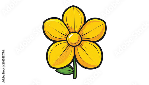 Yellow Flower with Green Stem.