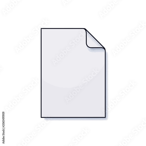 Blank white sheet of paper with a curled corner
